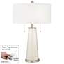 West Highland White Peggy Glass Table Lamp With Dimmer
