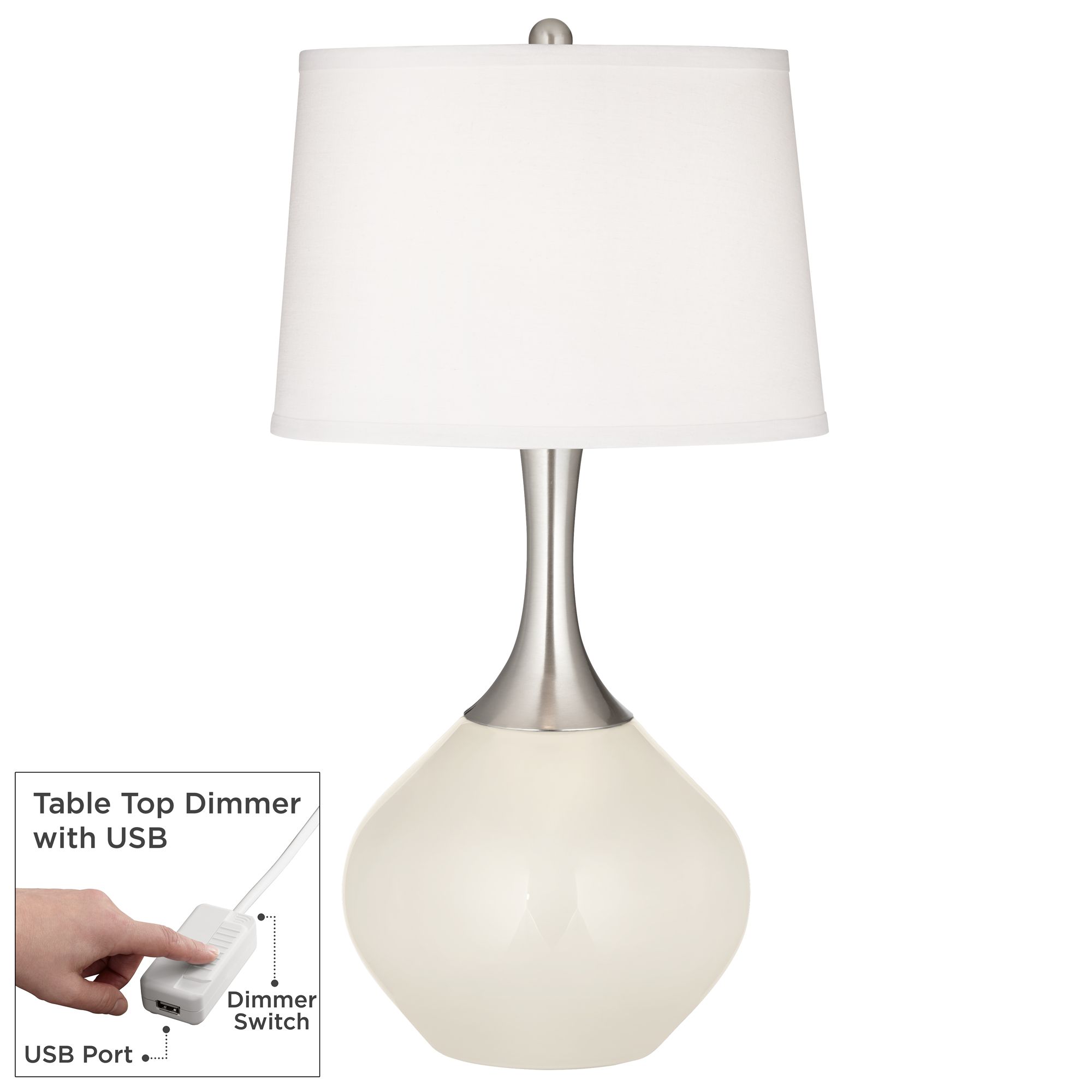 Image West Highland White Spencer Table Lamp with Dimmer