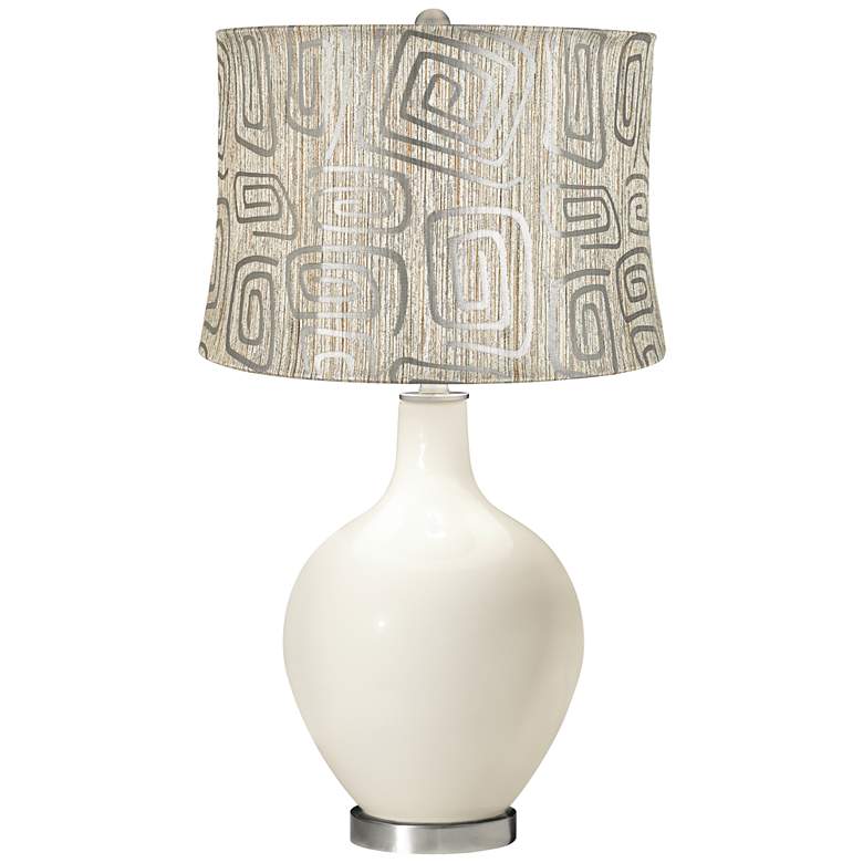 Image 1 West Highland White Spiral Squiggles Shade Ovo Table Lamp