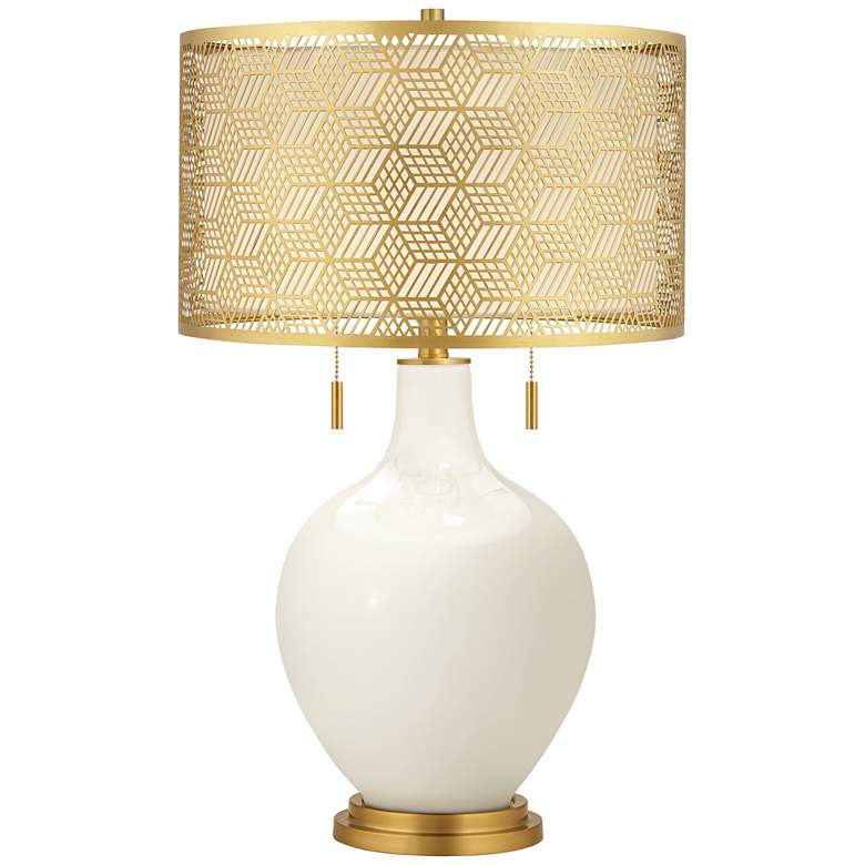 Image 1 West Highland White Toby Brass Metal Shade Table Lamp