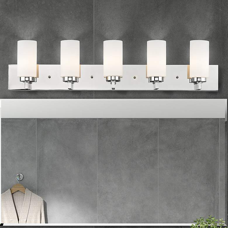Image 2 West Lake 35" Wide Polished Chrome 5-Light Bath Light