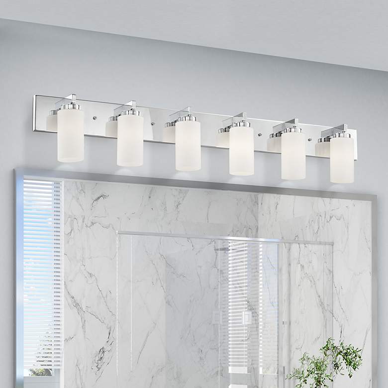 Image 1 West Lake 47" Wide Polished Chrome 6-Light Bath Light