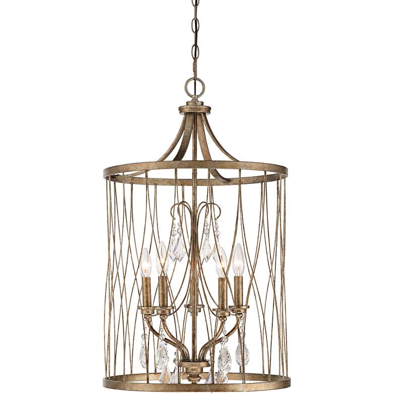 Image 2 West Liberty 18 inch Wide Olympus Gold 5-Light Foyer Pendant