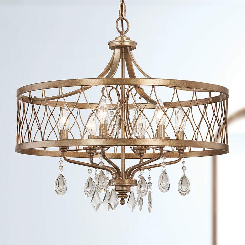 Image 1 West Liberty 24" Wide Olympus Gold 6-Light Chandelier