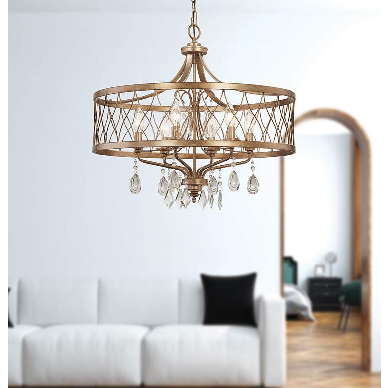 Image 3 West Liberty 24" Wide Olympus Gold 6-Light Chandelier more views