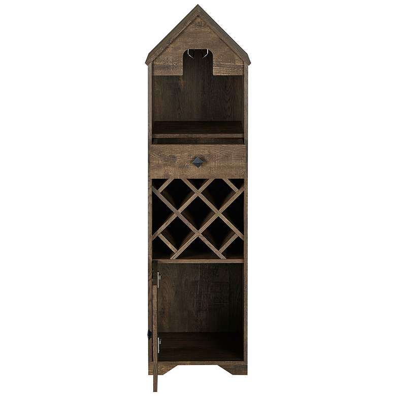 Image 3 Westa 16 3/4" Wide Reclaimed Oak Bar Cabinet w/ Wine Storage more views
