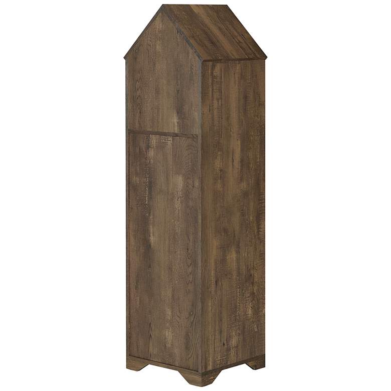 Image 4 Westa 16 3/4" Wide Reclaimed Oak Bar Cabinet w/ Wine Storage more views
