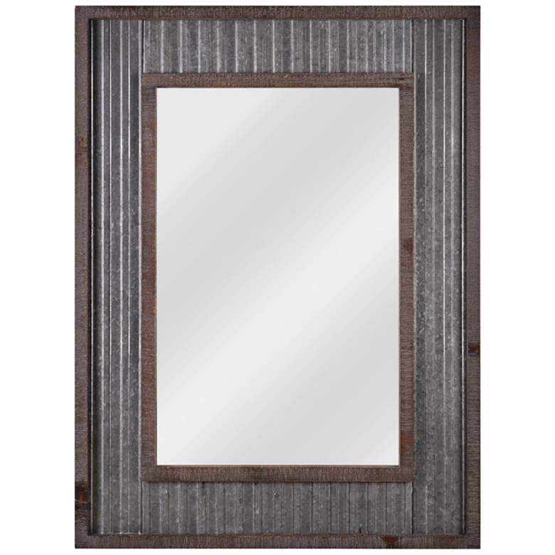 Image 1 Westbend Galvanized w/ Distressed Wood 30" x 40" Wall Mirror