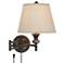 Westbridge Traditional Plug-In Swing Arm Wall Lamp in Bronze