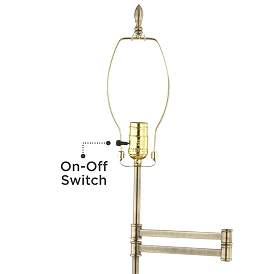 Image3 of Westbury Antique Brass Swing Arm Floor Lamp w/ Wimberley Beige Shade more views