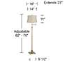 5_Westbury Antique Brass Swing Arm Floor Lamp w/ Wimberley Beige Shade more views
