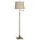 Westbury Antique Brass Swing Arm Floor Lamp with Bergamo Gold Shade