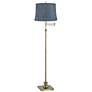 1_Westbury Antique Brass Swing Arm Floor Lamp with Nagano Blue Shade