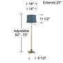 5_Westbury Antique Brass Swing Arm Floor Lamp with Nagano Blue Shade more views