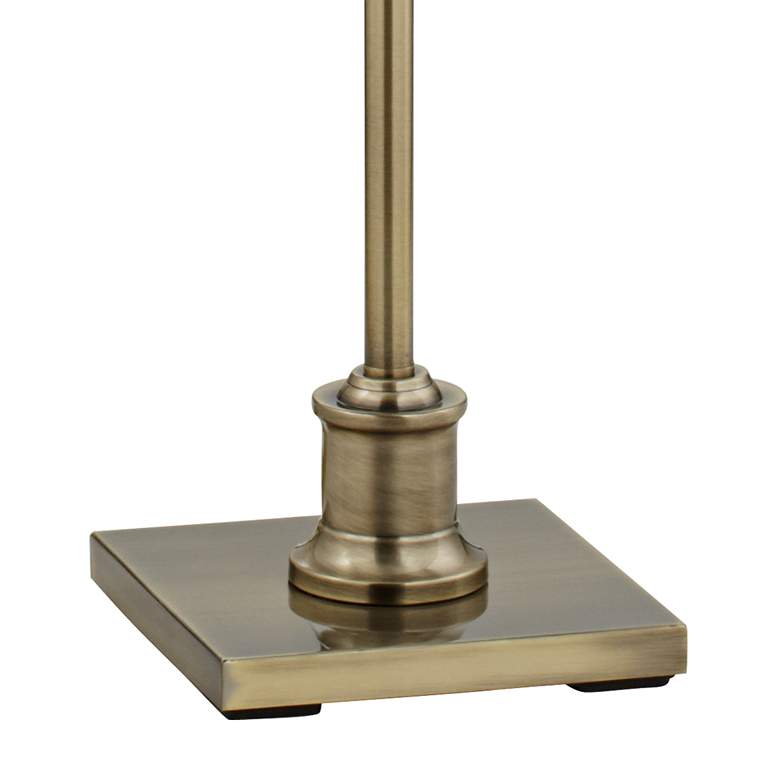 Image 4 Westbury Antique Brass Swing Arm Floor Lamp with Nagano Gray Shade more views