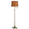 Westbury Antique Brass Swing Arm Floor Lamp with Rusty Brick Shade