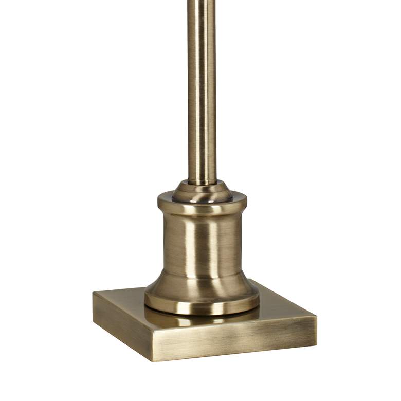 Image 5 Westbury Antique Brass Swing Arm Table Lamp with Rusty Red Shade more views