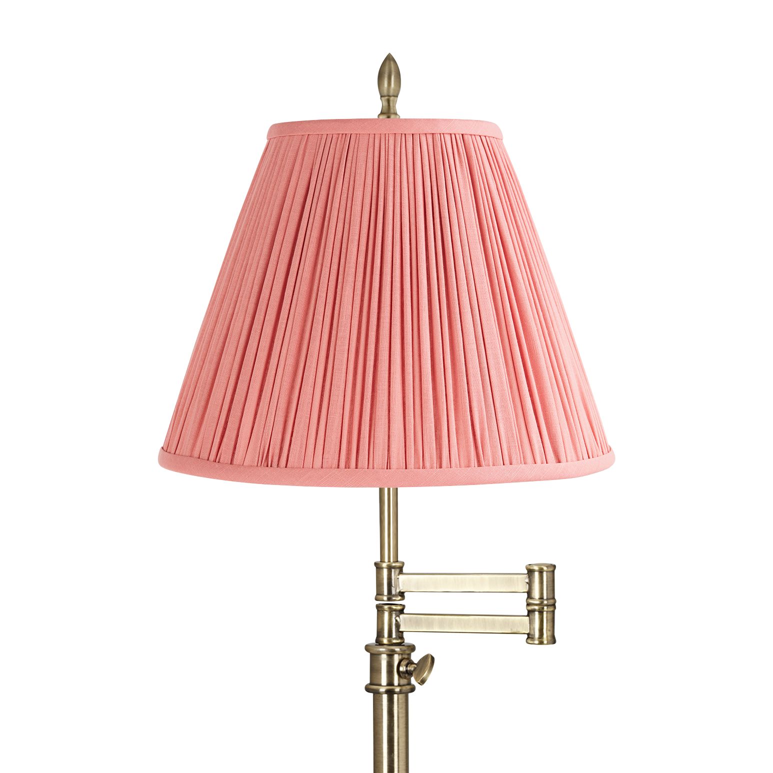 Image 2 Westbury Brass Swing Arm Table Lamp with Classy Rose Pink Shade more views