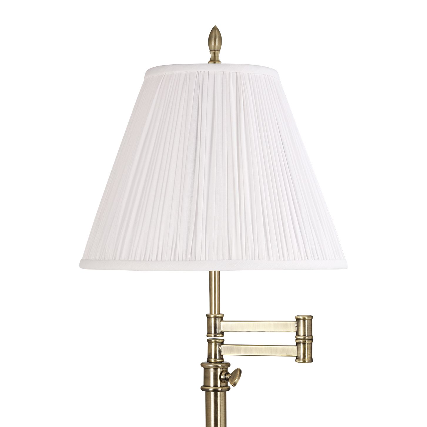 Image 2 Westbury Brass Swing Arm Table Lamp with Classy White Shade more views