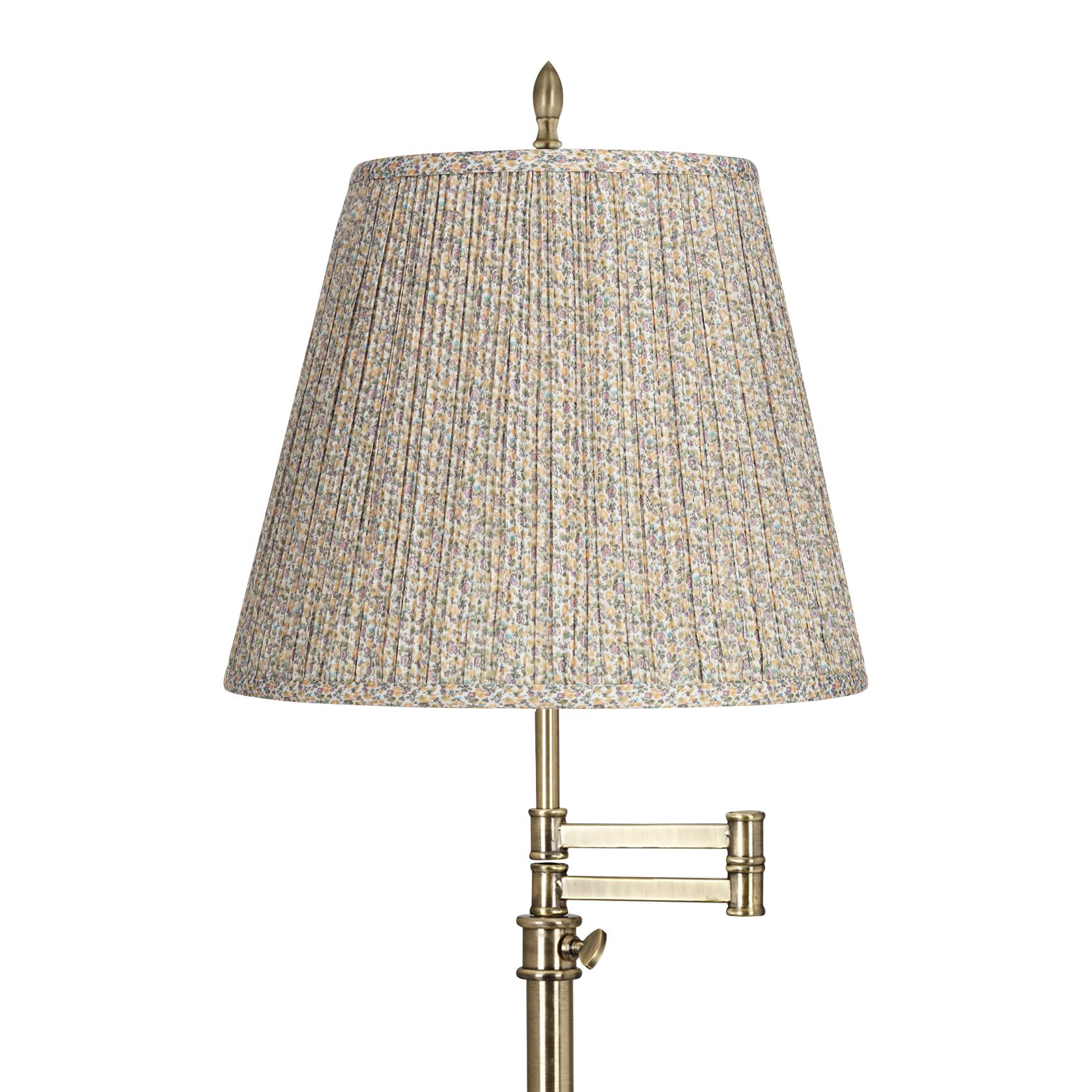 Image 2 Westbury Brass Swing Arm Table Lamp with Yellow and Pink Shade more views