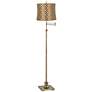 Westbury Copper Circles Shade Brass Swing Arm Floor Lamp