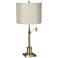 Westbury Embroidered Hourglass Brass Swing Arm Desk Lamp