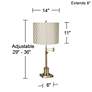 Westbury Embroidered Hourglass Brass Swing Arm Desk Lamp