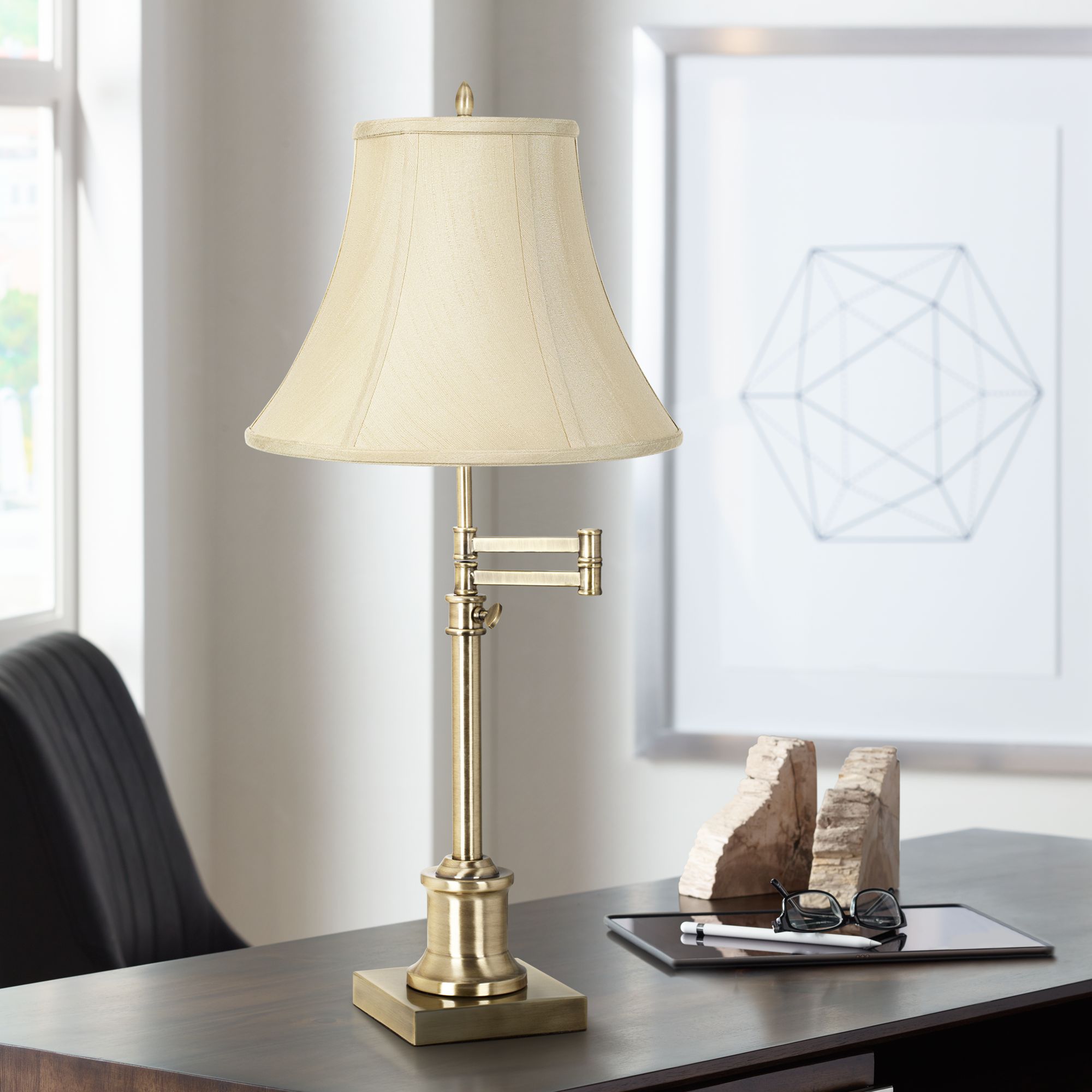 brass swing arm desk lamp