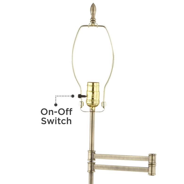 Westbury Imperial Taupe Bell Brass Swing Arm Floor Lamp more views