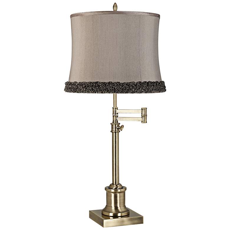 Image 1 Westbury Morell Silver Shade Brass Swing Arm Desk Lamp