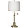 Westbury Off-White Shade Brass Swing Arm Desk Lamp