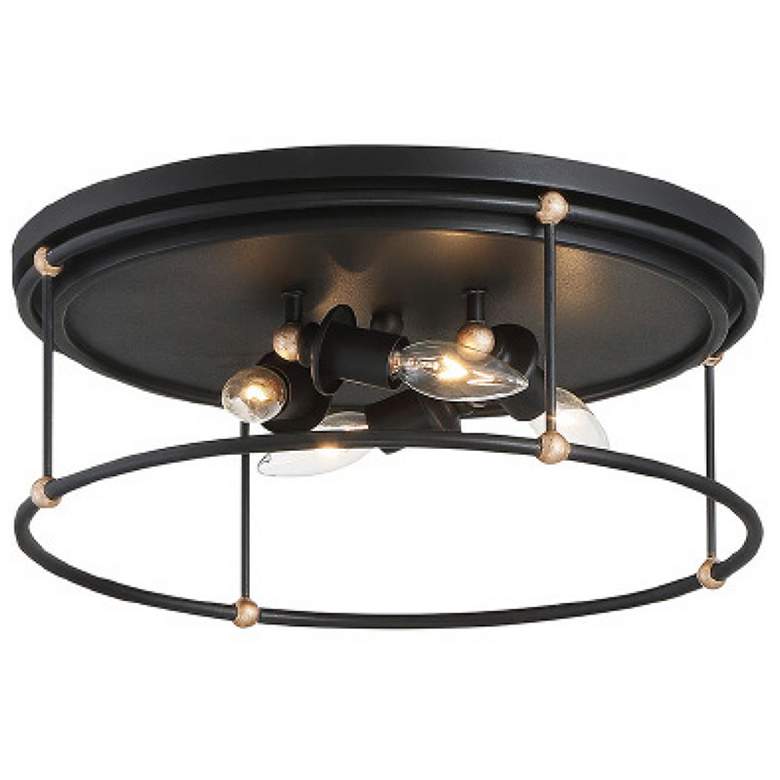 Image 1 Westchester County 16 1/2 inch Wide Black Sand Coal 4-Light Ceiling Light