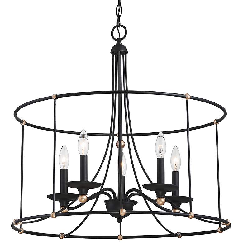 Image 1 Westchester County 25 inch Wide Sand Coal 5-Light Chandelier