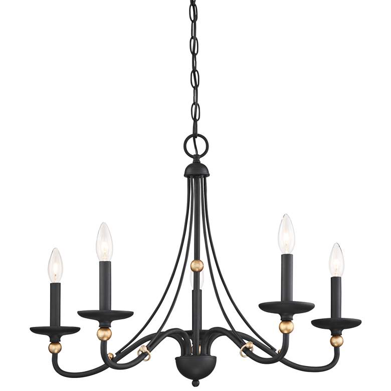 Image 1 Westchester County 28 inch Wide Sand Coal 5-Light Chandelier