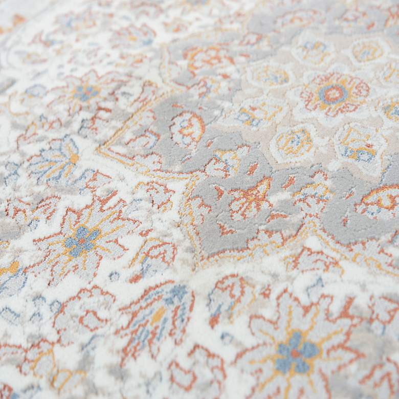 Image 3 Westchester WES855 5'3"x7'6" Gray and Orange Area Rug more views