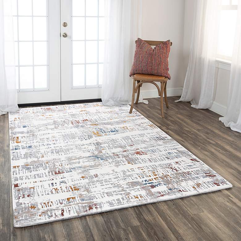 Image 1 Westchester WES862 5'3"x7'6" Ivory and Orange Area Rug