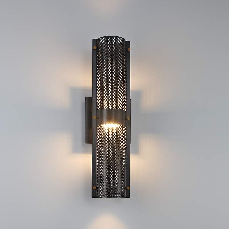 Image 1 Westcliffe 17" High Black 2-Light LED Outdoor Wall Light