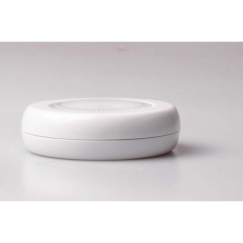 Image 2 Westek 3" Wide White Compact LED Puck Lights Set of 3 more views