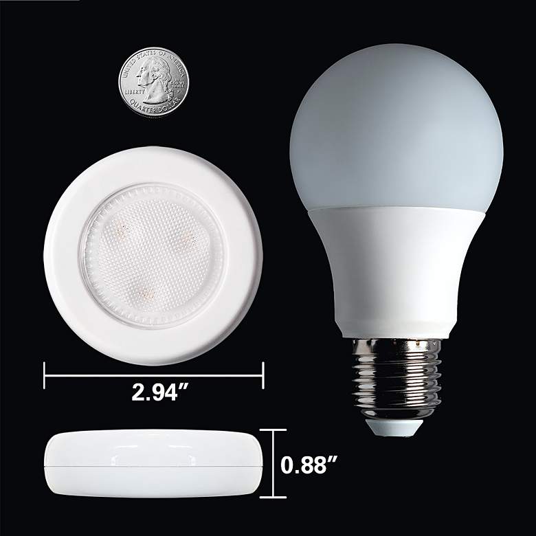 Image 4 Westek 3" Wide White Compact LED Puck Lights Set of 3 more views