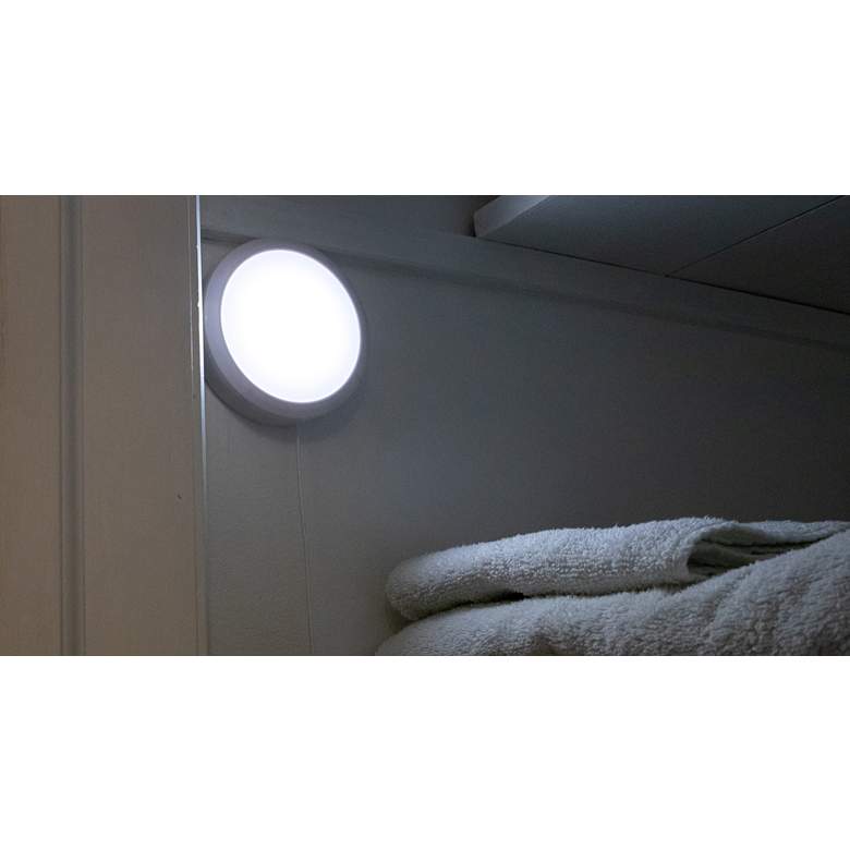 Image 3 Westek 4 1/4" Wide White LED Pull String Utility Light more views