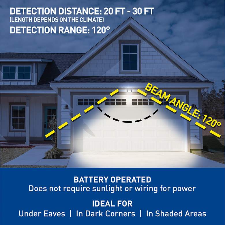 Image 5 Westek 7 1/4" Wide Black Wireless Motion LED Security Light more views