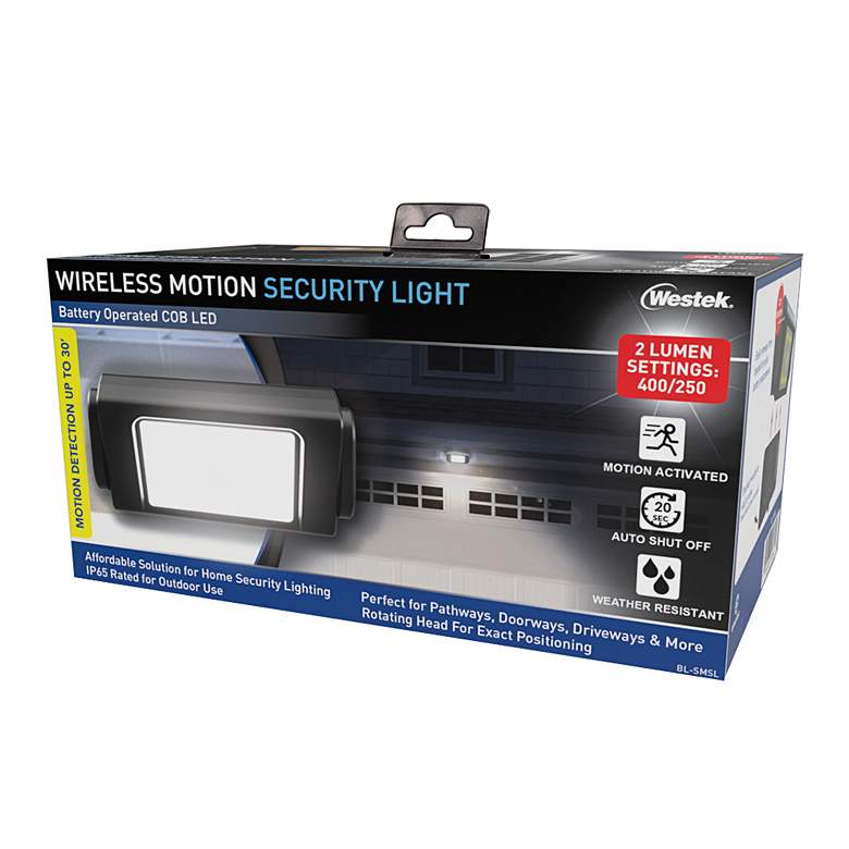 Image 7 Westek 7 1/4 inch Wide Black Wireless Motion LED Security Light more views