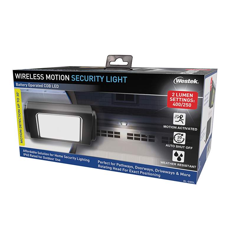 Image 7 Westek 7 1/4" Wide Black Wireless Motion LED Security Light more views