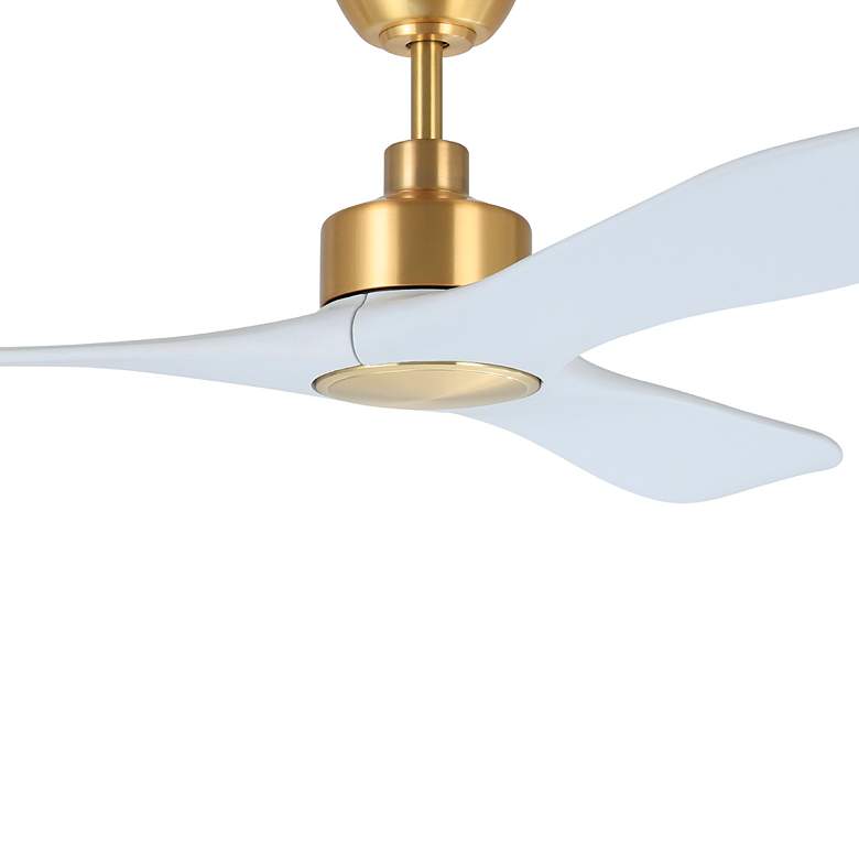 Image 2 Westerly 60" 3-Blade Fan w/ 5 Speed Remote White Blades/Satin Brass Ac more views