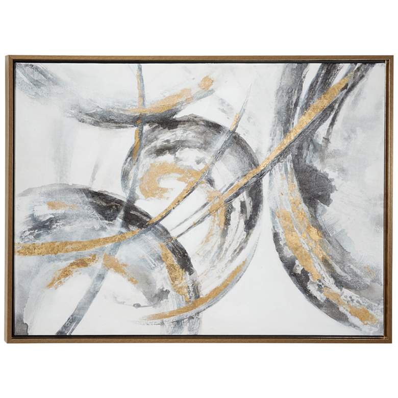 Image 2 Westerly Matte Gold 39 1/2 inch Wide Framed Canvas Wall Art