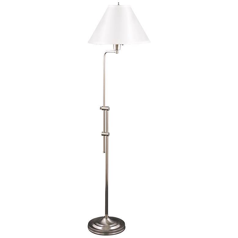 Image 1 Westerly Satin Nickel Adjustable Floor Lamp with Cream Shade