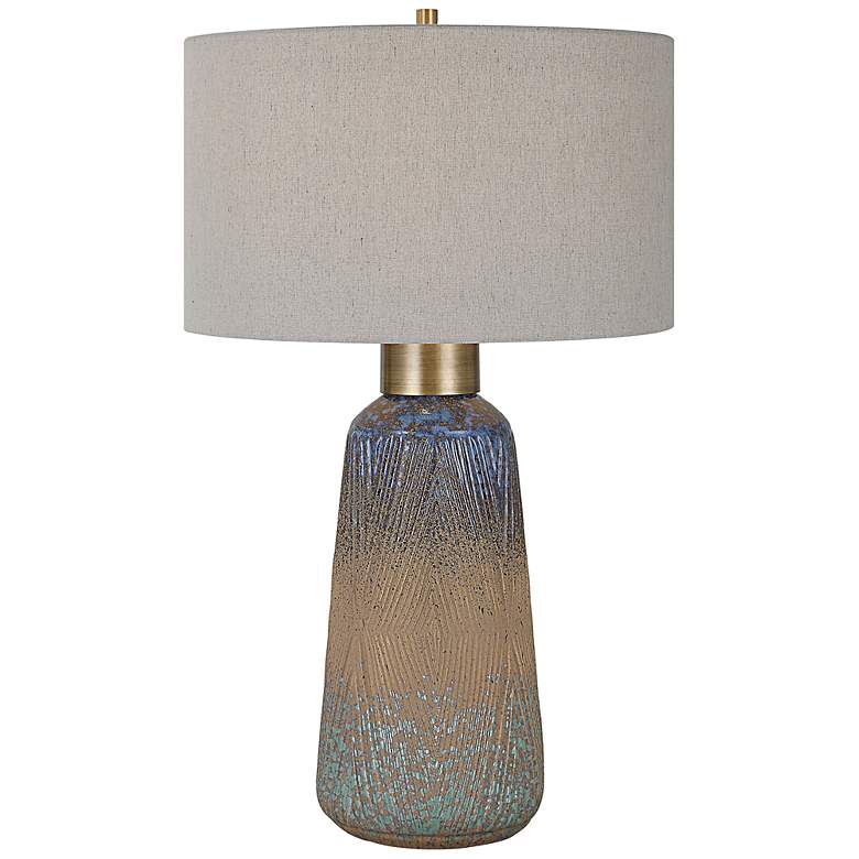 Image 2 Western Sky Blue and Brown Table Lamp