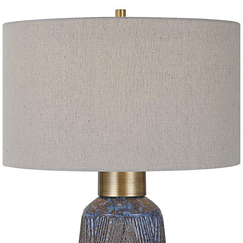 Image 3 Western Sky Blue and Brown Table Lamp more views