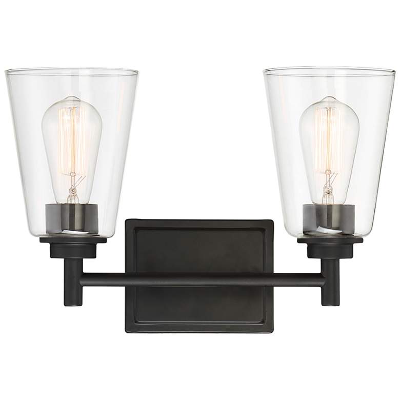 Image 2 Westin 10 1/4 inch High Matte Black Metal 2-Light Wall Sconce