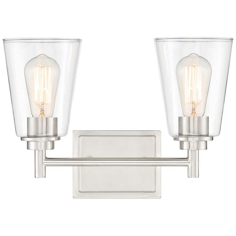 Image 2 Westin 10 1/4" High Satin Platinum Metal 2-Light Wall Sconce